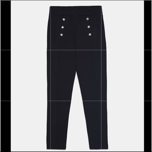 Zara Black Leggins with Gold Buttons